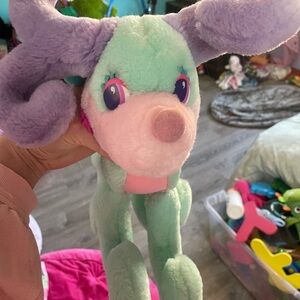 Vintage Mattel Hooks Plush “Deer Me”Reindeer Stuffed Animal 1987 Pastel guc
